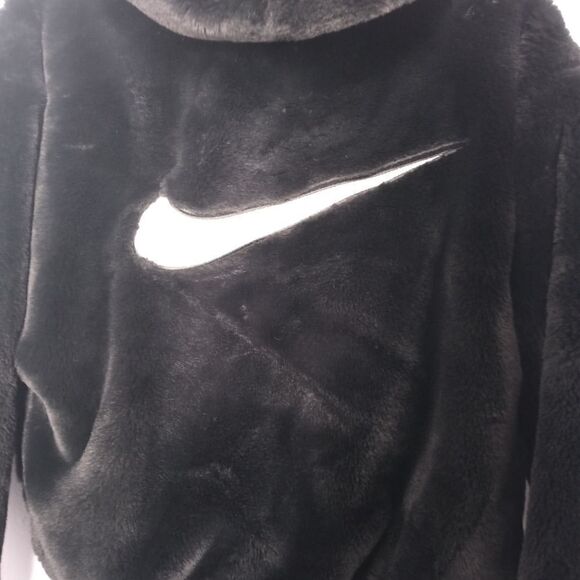 Nike black faux fur zip up jacket size small - Picture 3 of 8